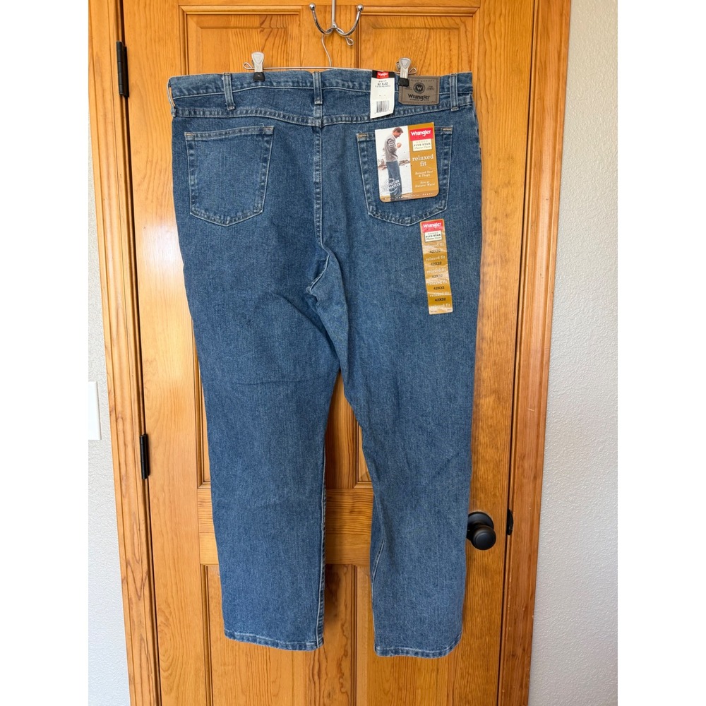 Wrangler Five Star Relaxed Fit Mens Jeans 42x32 Blue Denim 97601VT New With Tags - Picture 4 of 5
